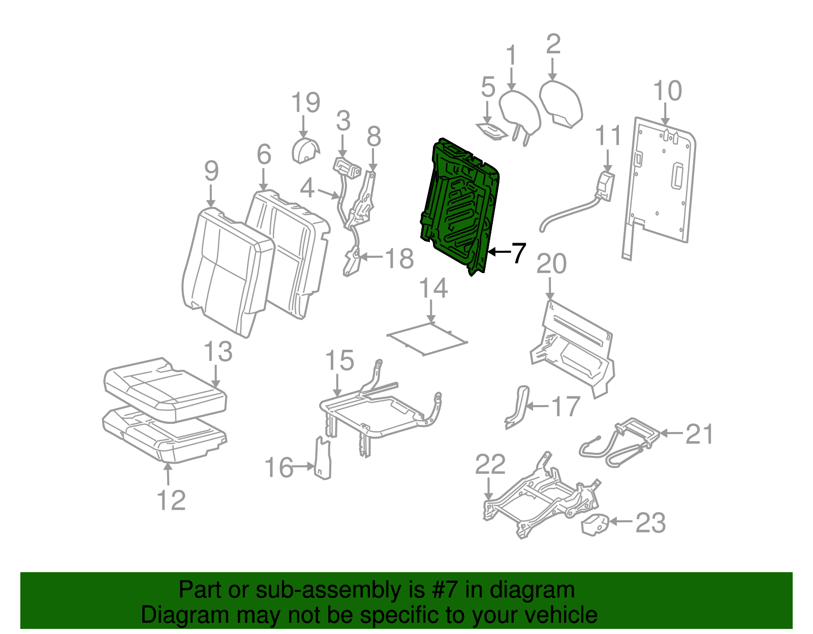 Seat Back Frame - GM (89043292)
