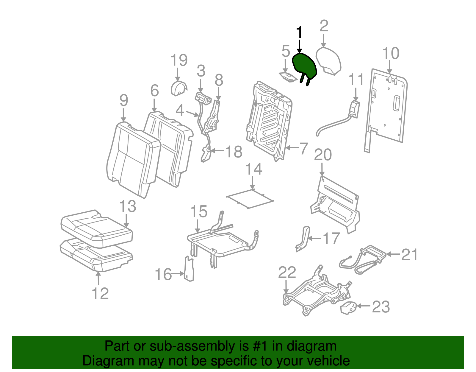 Headrest Pad - GM (89043341)