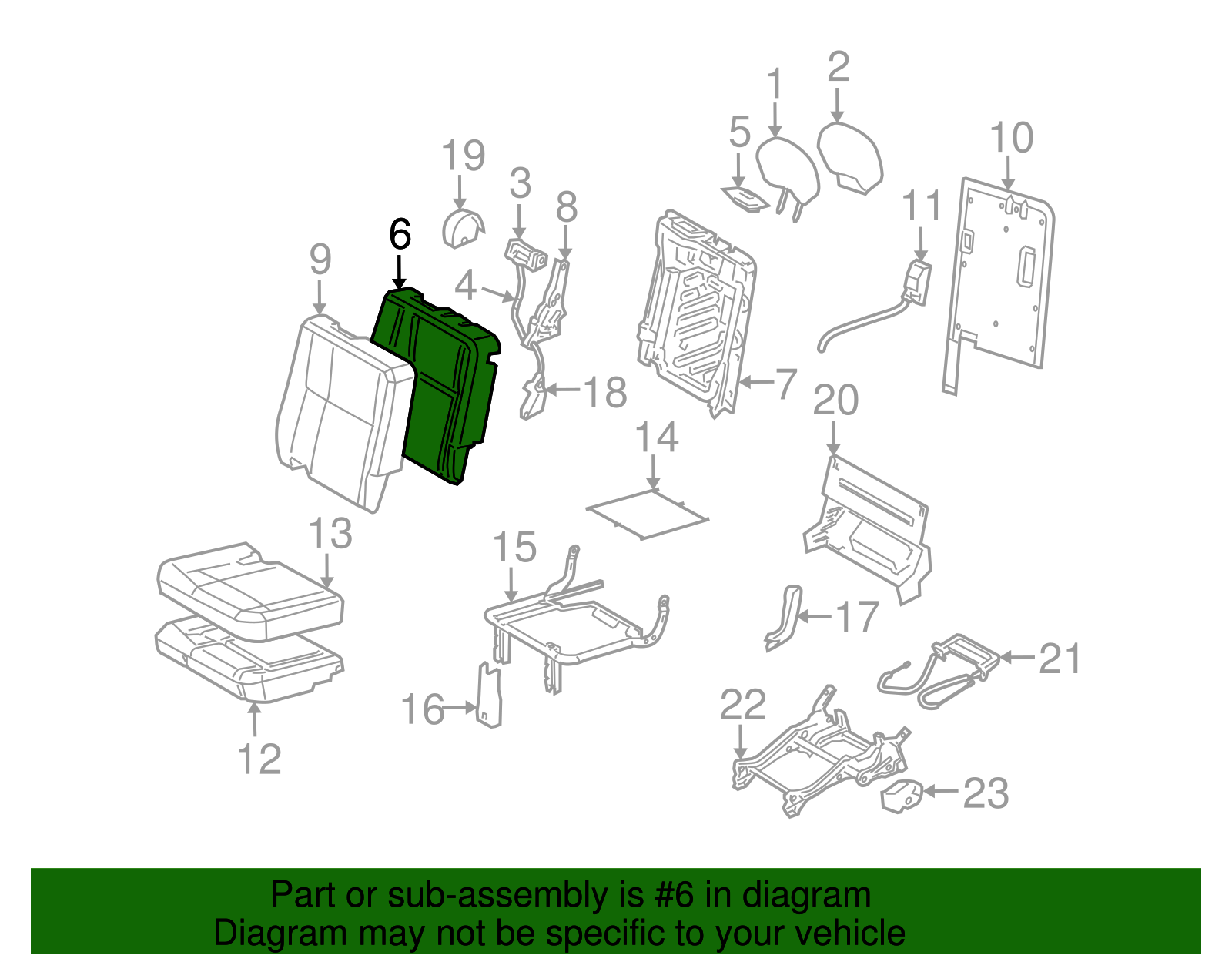Seat Back Pad - GM (89043340)