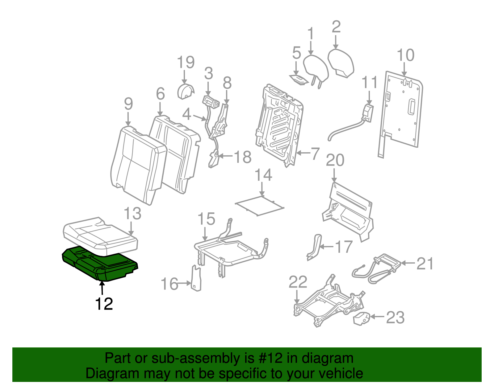 Seat Cushion Pad - GM (89043337)