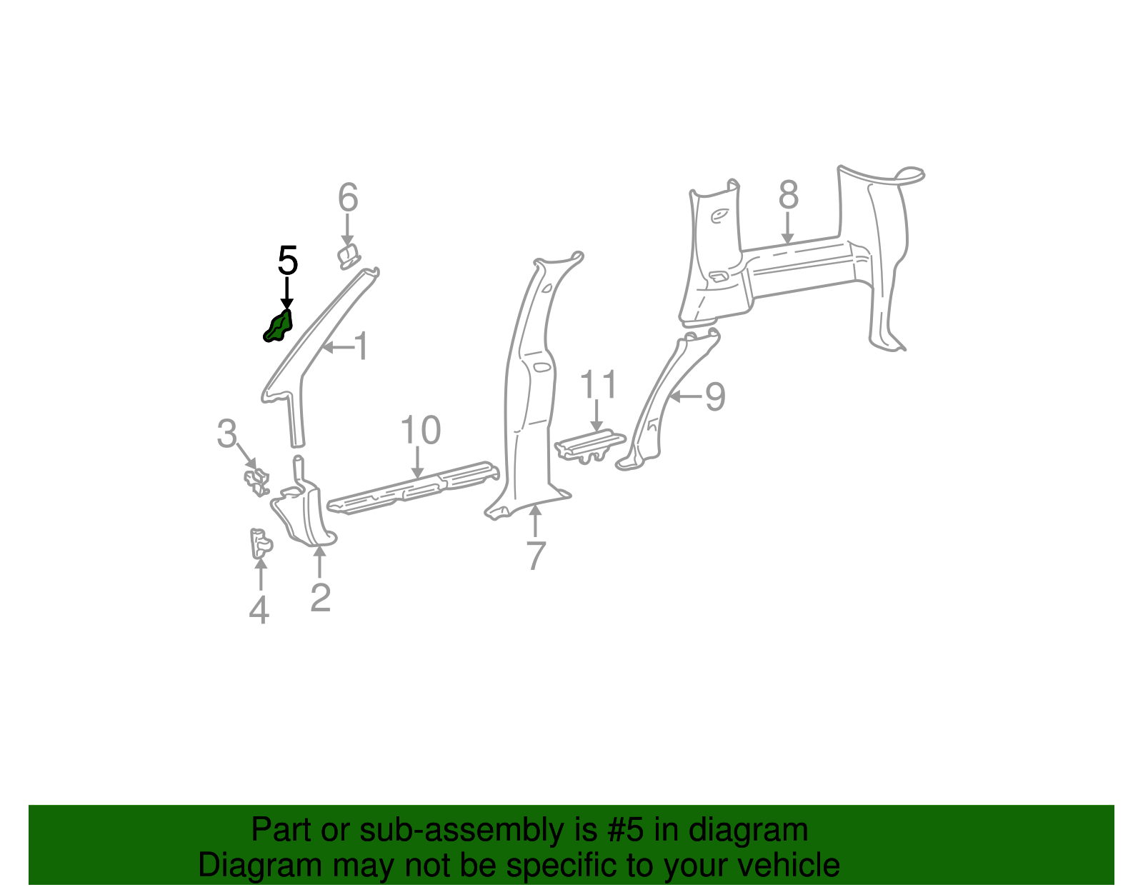 Rear Glass Molding Retainer Clip - GM (11610286)