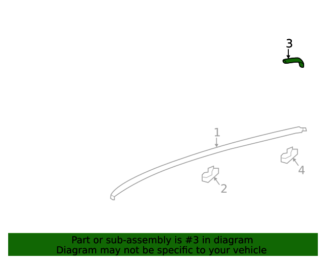 20162020 Toyota Moulding, Roof Drip Side Finish, Rear Right