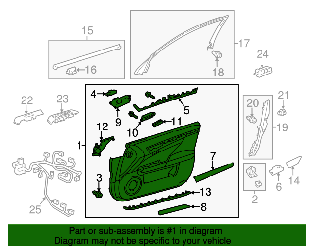 2013 Lexus Door Trim Panel 6761030L80N4 OEM Parts Online