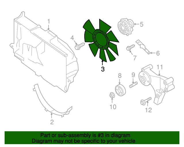 2016 2024 Nissan Fan Blade 21060 5X20A QuirkParts 2016-2024-nissan-fan-blade-21060-5x20a-quirkparts