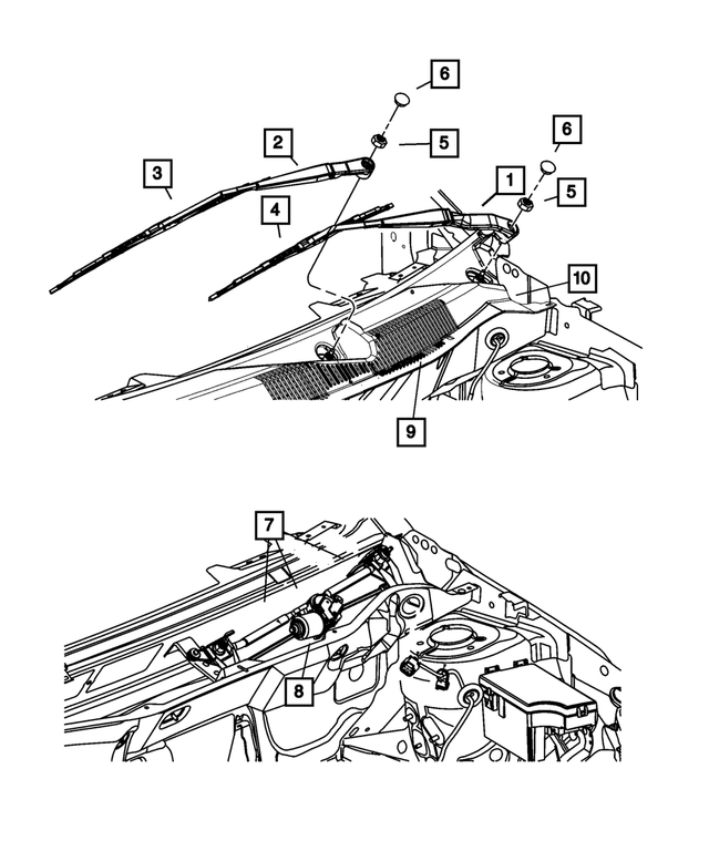 20092011 Jeep Patriot Windshield Wiper Motor And Linkage 4879432AG
