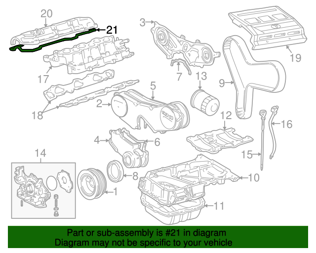 19942001 Lexus ES300 Valve Cover Gasket 1121320020 OEM Parts Online