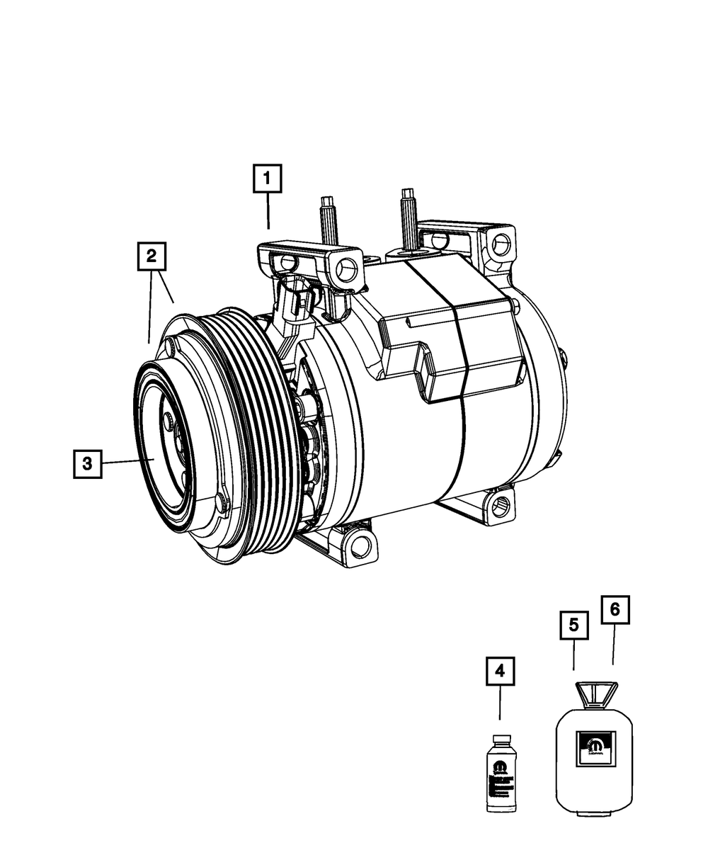 Genuine Mopar Air Conditioning Compressor 2ama4506aa