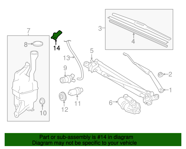 20112017 Toyota Windshield Washer Nozzle (Front) 8538130150 Toyota