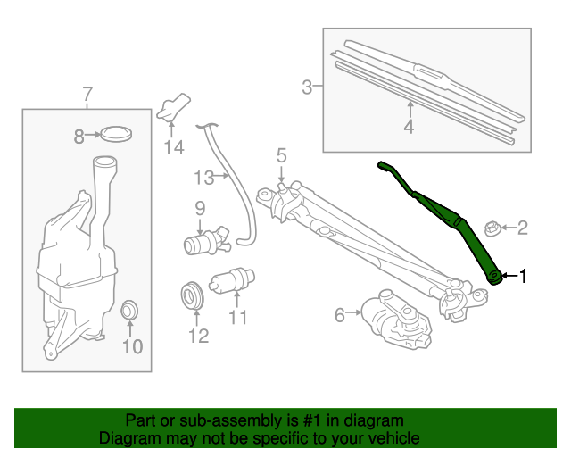 Toyota Windshield Wiper Arm (Left, Front) Part 8522106110 Toyota Of