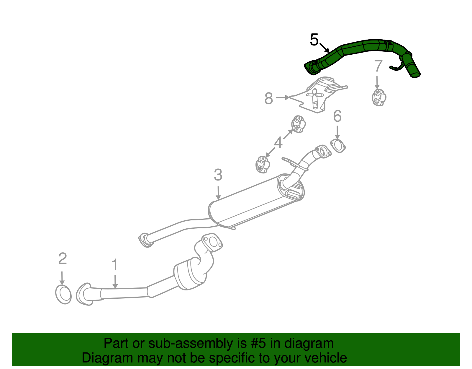 Exhaust Muffler Rear Pipe - GM (94700609)
