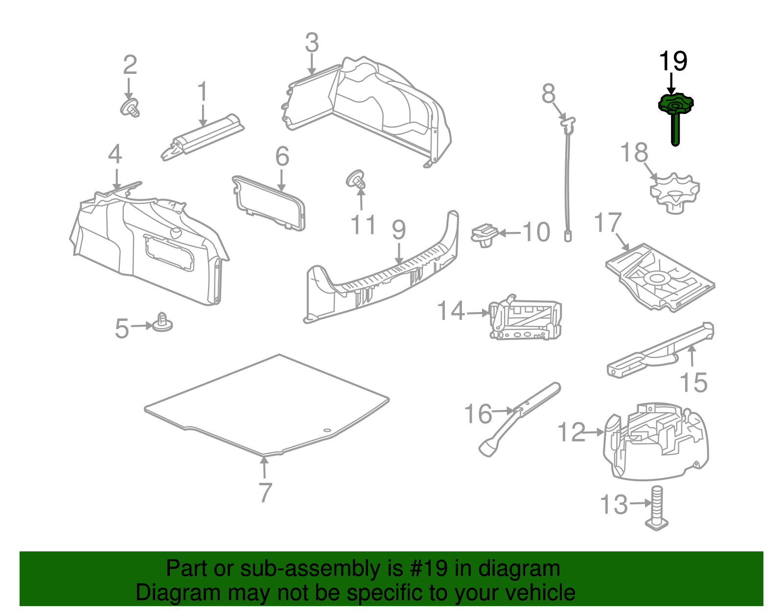 Spare Wheel Stowage Retainer - GM (92199316)