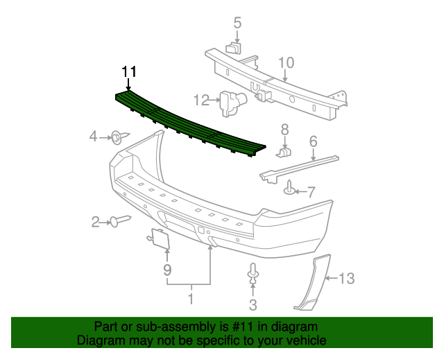 20072014 GM Rear Bumper Step Pad 15203817 GM