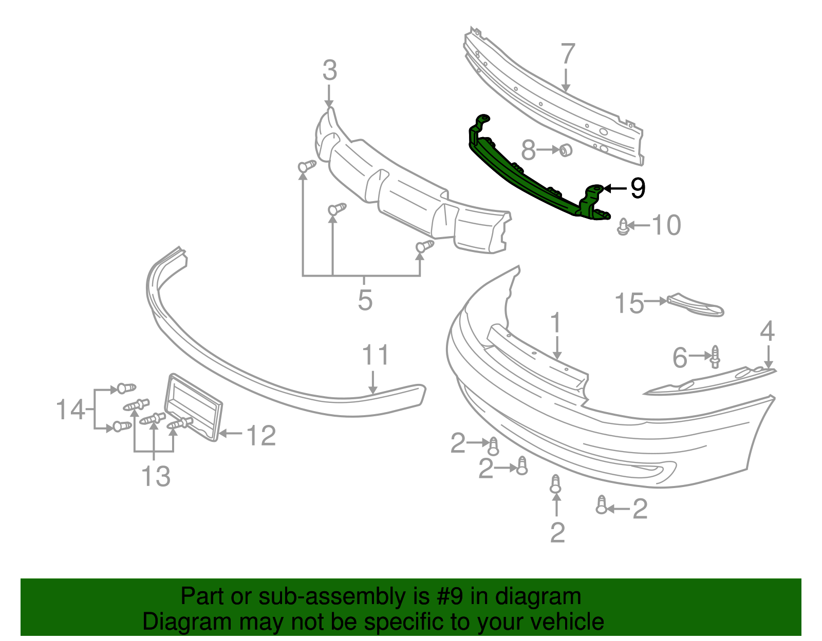 Driver Side 3rd Row Seat Back Pad - GM (90584239)