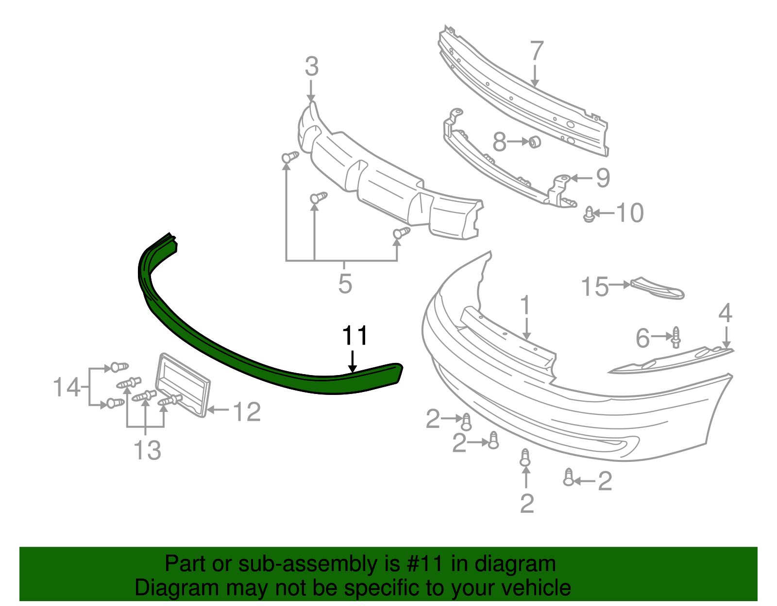 Front Bumper Fascia Lower Deflector - GM (90584237)