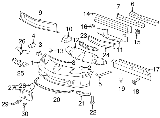 Chevrolet GM OEM Corvette Front Bumper-Cover Retainer 11609871