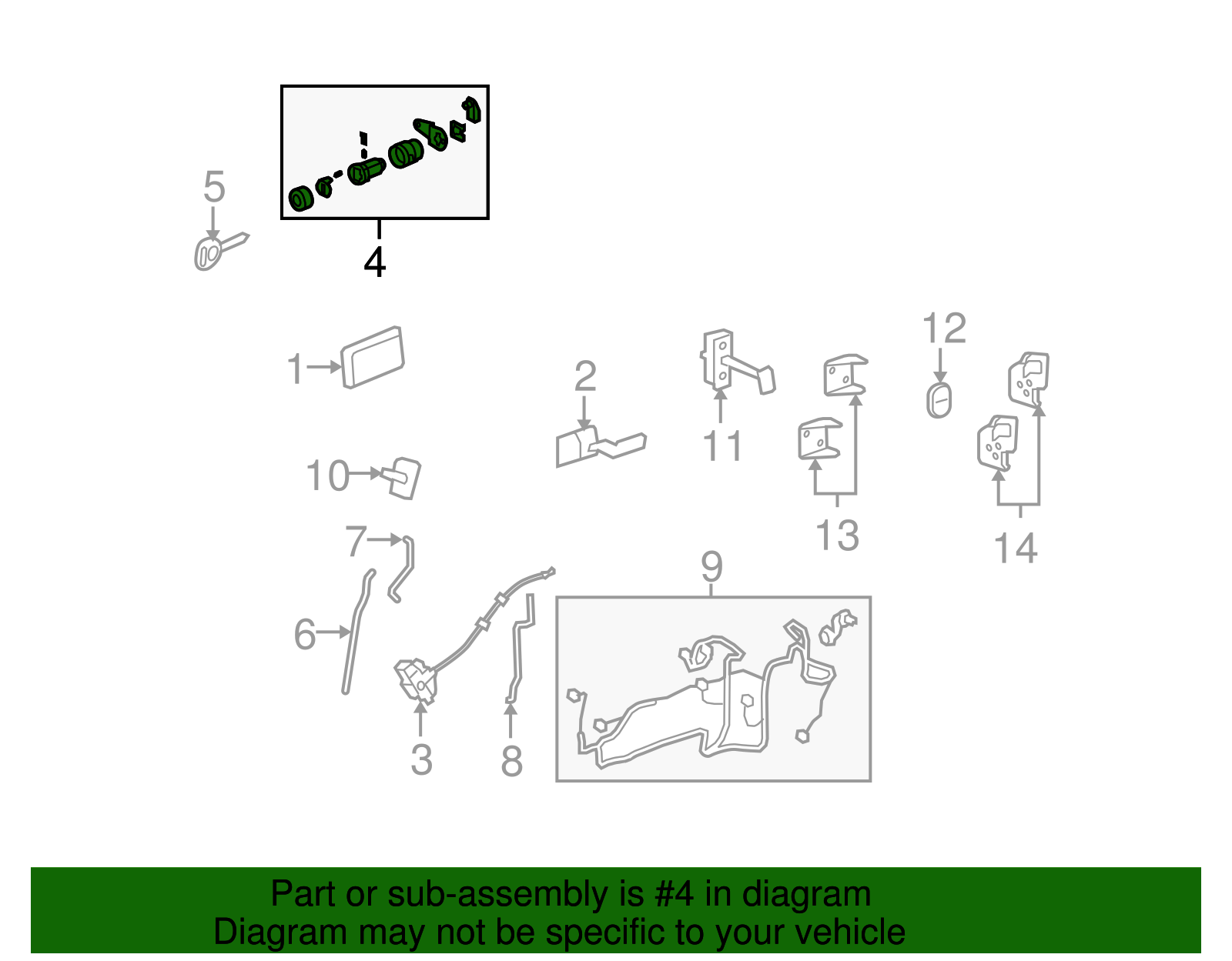 Cylinder Assembly-Front S/D Lk (15898566)