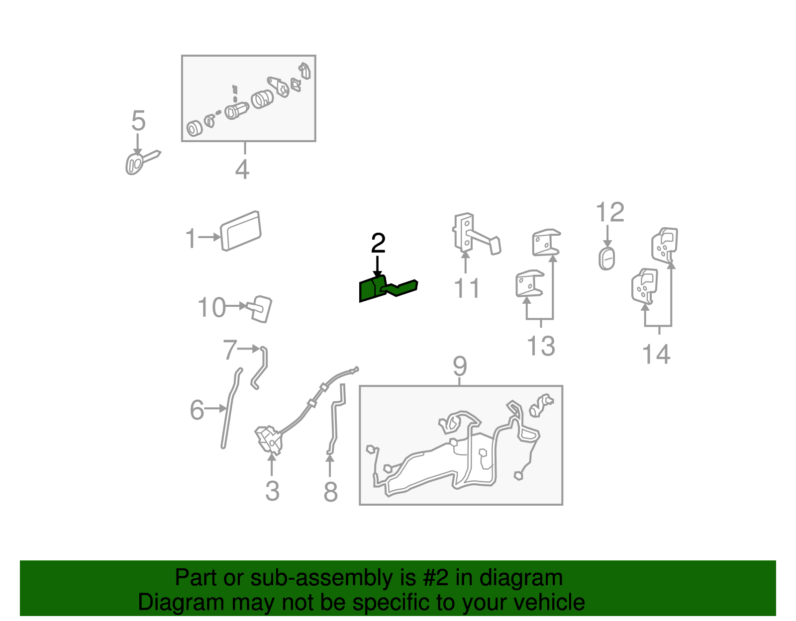 Driver Side Door Inside Handle - GM (25906404)