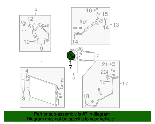 20122017 GM Air Conditioning Compressor Clutch Kit 86811096 GM