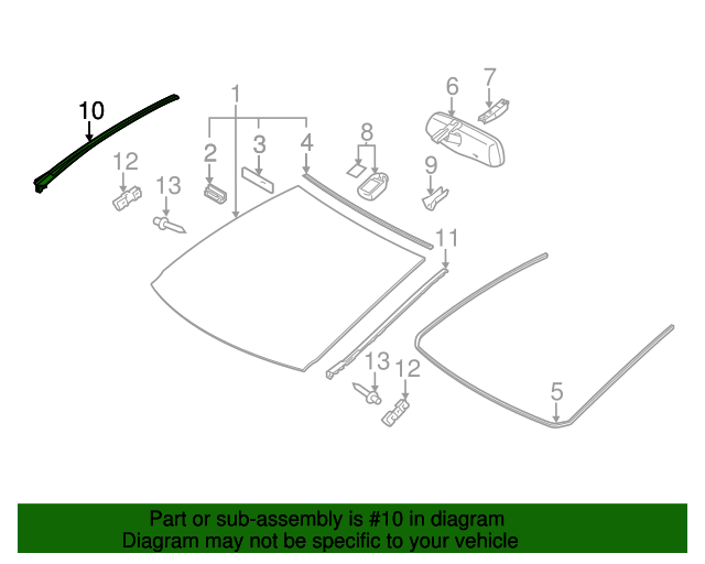 7553576010 Windshield Molding 20112017 Lexus CT200h MyLexusParts