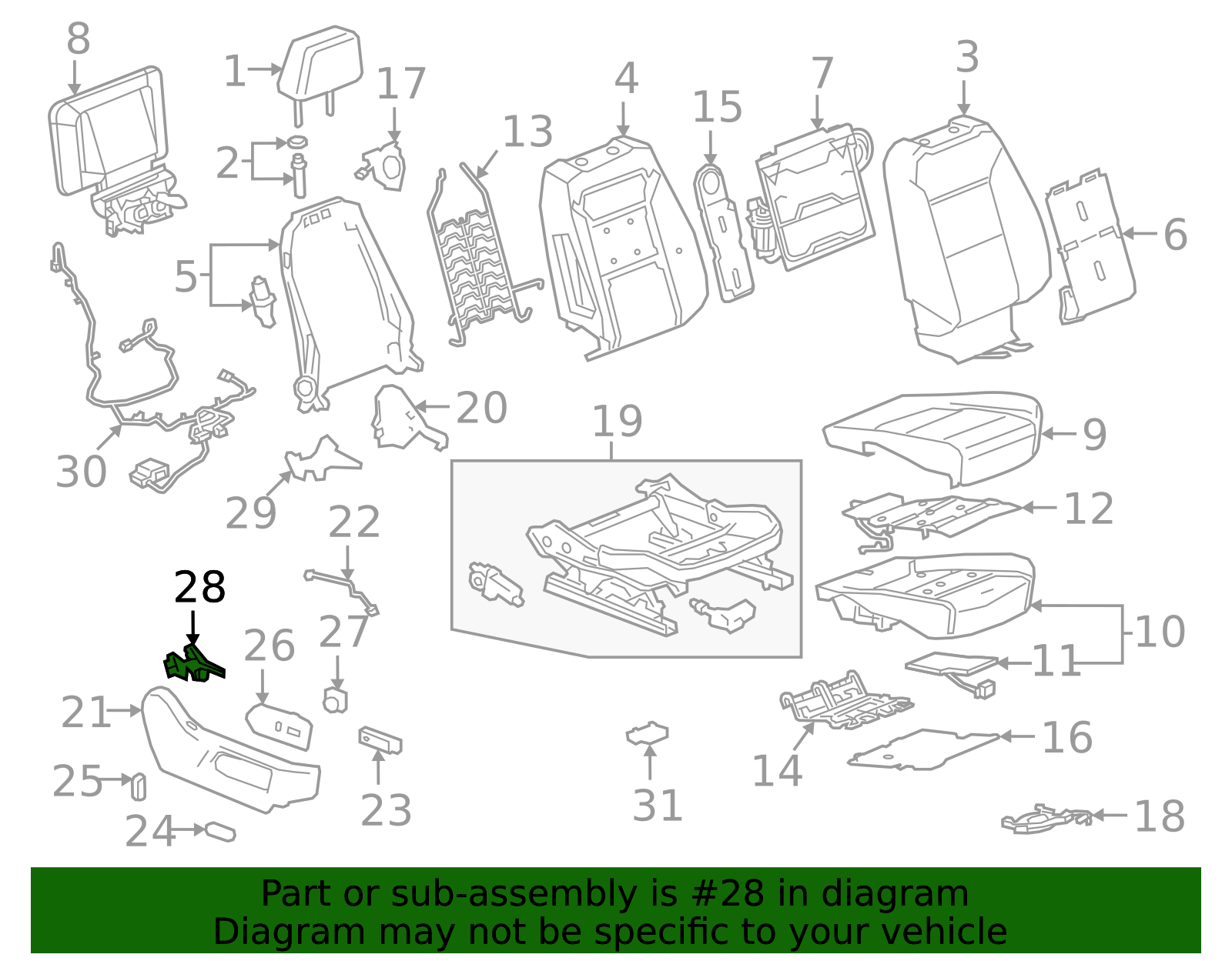 Recline Cover - GM (84376358)