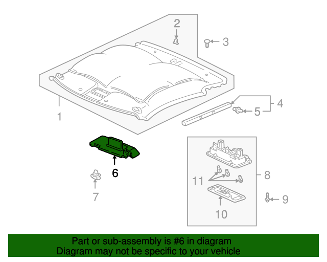 Right Honda Genuine 83230-S3Y-A01ZB Sun Visor Assembly