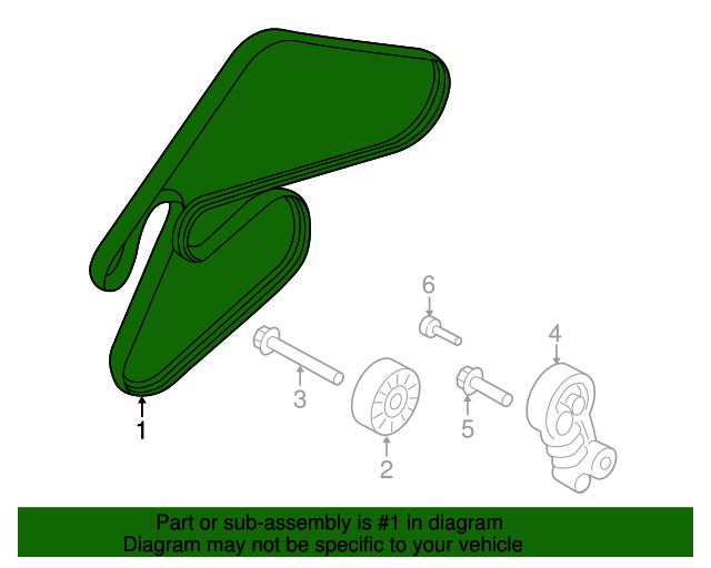 Genuine OEM Serpentine Belt Part 252123C310 Fits 20132014 Hyundai