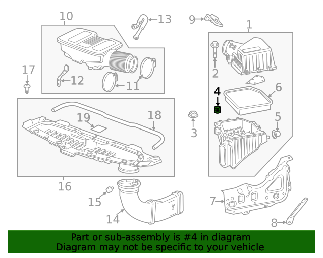 20192021 GM Air Cleaner Assembly Retainer 84352217 QuirkParts