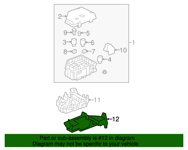 20112017 GM Fuse Block Housing 20986090