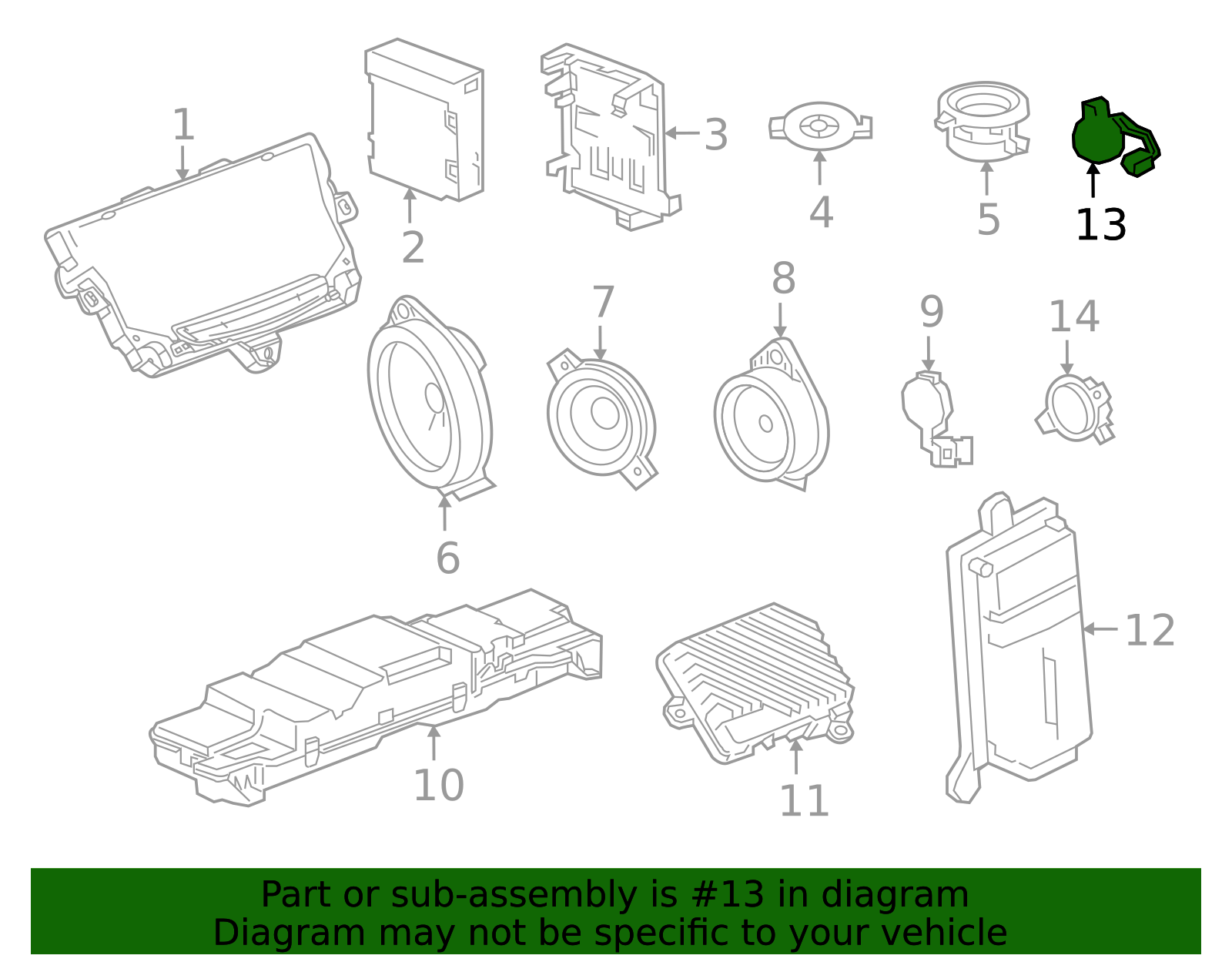 Rear Side Door Upper Speaker - GM (84864830)
