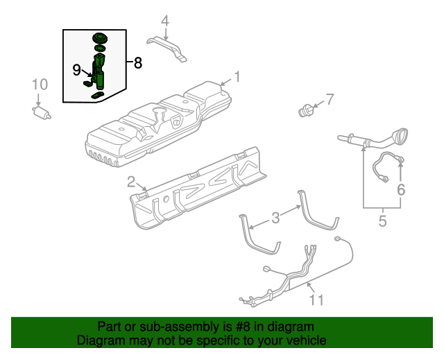 Fuel Pump and Level Sensor Module with Seal, Float, and Harness