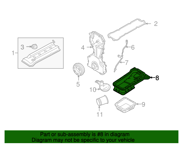 20072013 Nissan Altima Oil Pan 11110JA00A QuirkParts