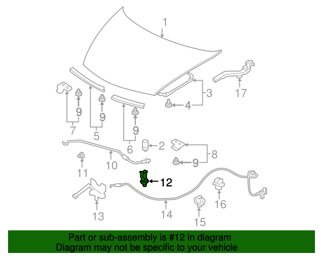 Snb 003 Holder Rod 06 09 Honda Civic Honda Car Parts Direct