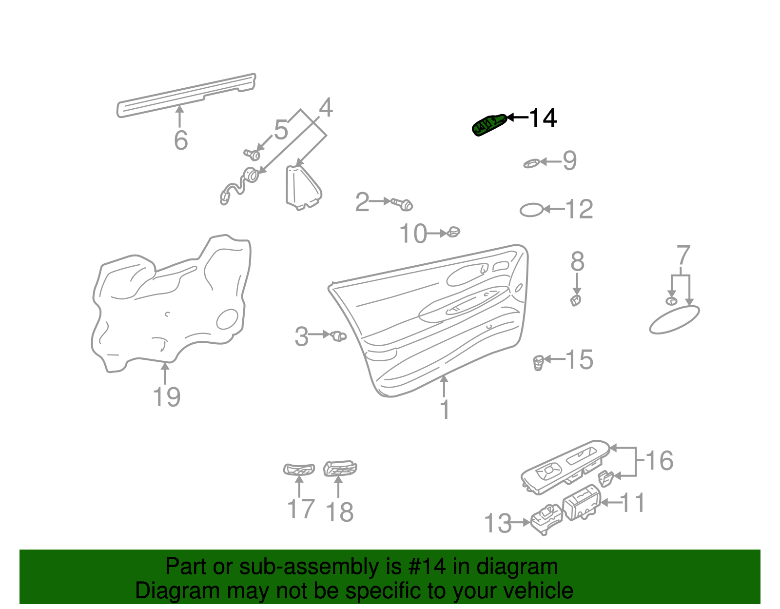 Front Driver Side Door Window and Multi-Function Switch - GM (25654433)