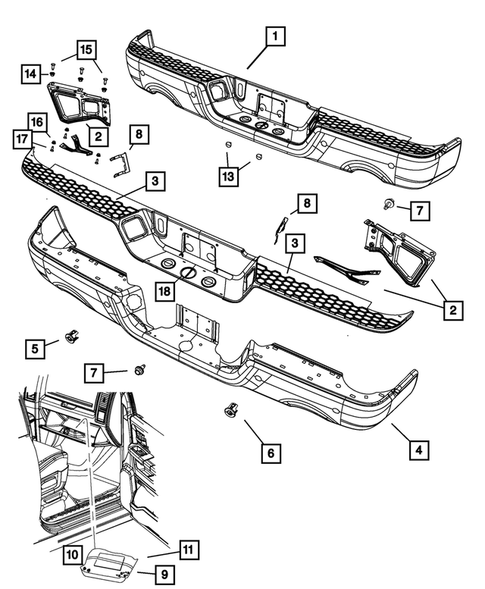 Rear Bumper and Fascia for 2011 Ram 1500 #0