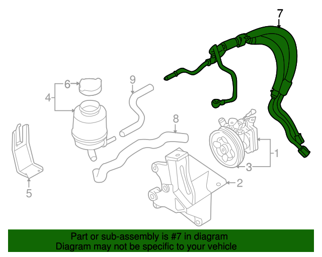 20022003 Subaru Impreza Power Steering Pressure Hose 34610FE043