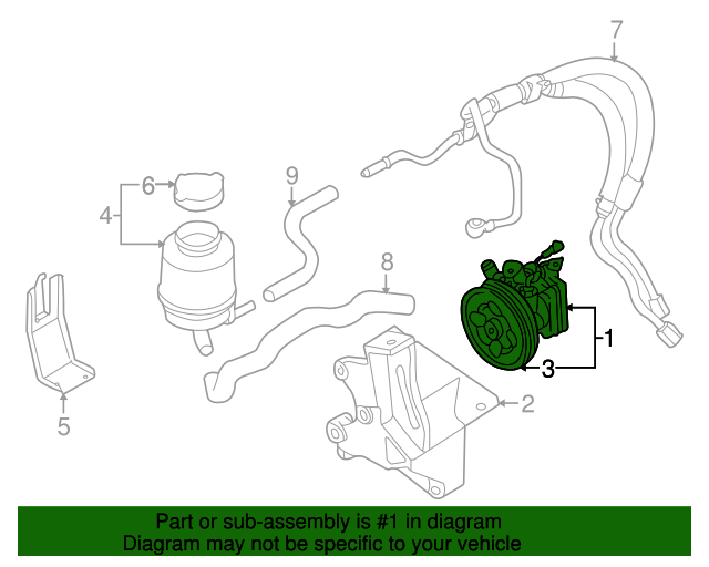 20022003 Subaru Impreza Power Steering Pump Assembly / WRX 34430FE002 Subaru Parts For You
