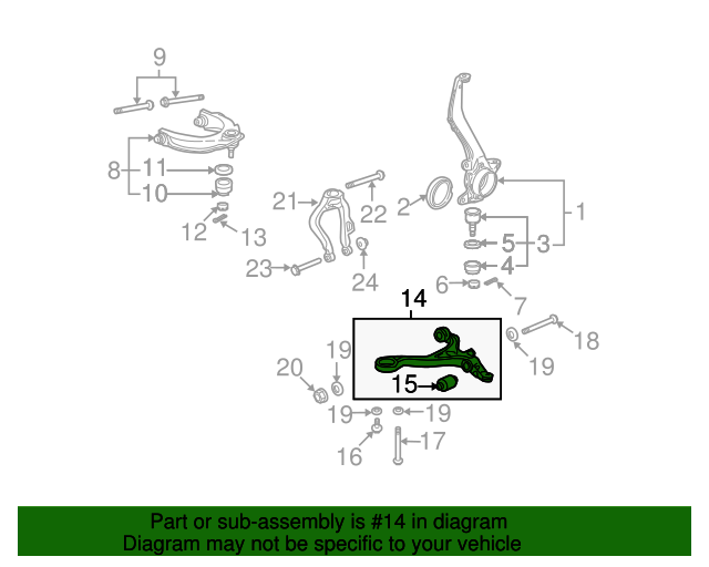 20092014 Acura TL Lower Control Arm 51360TK4A01 XportAuto