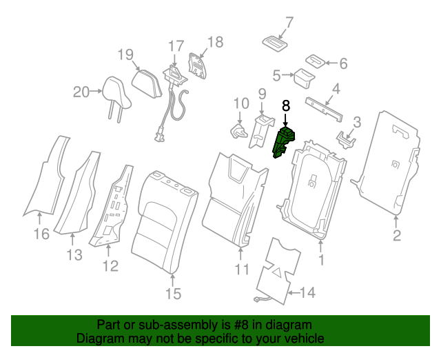 39852156 - Folding Seat Latch 2008-2018 Volvo | AutoNationParts.com