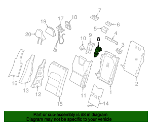 39852156 - Folding Seat Latch 2008-2018 Volvo | AutoNationParts.com