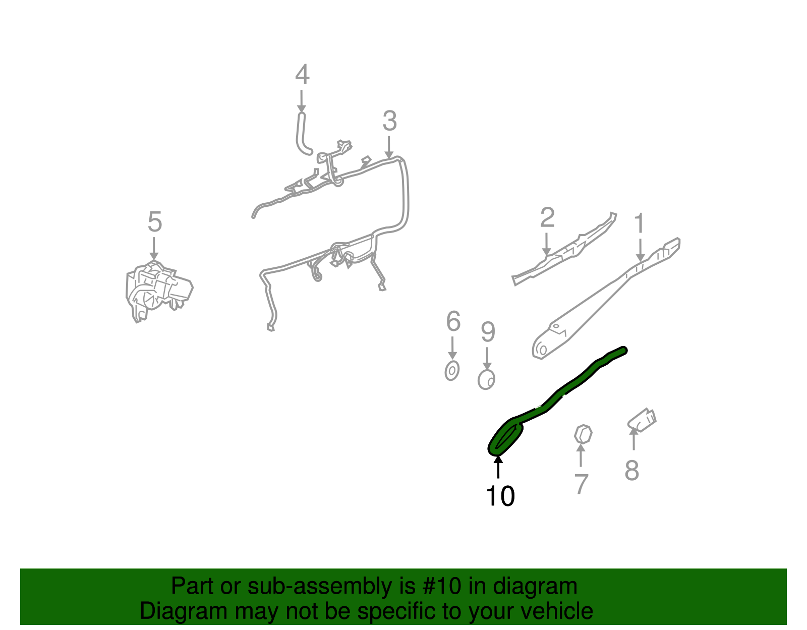 Nozzle Kit, Wsw Arm Wswa(W/Hose) - GM (88944333)