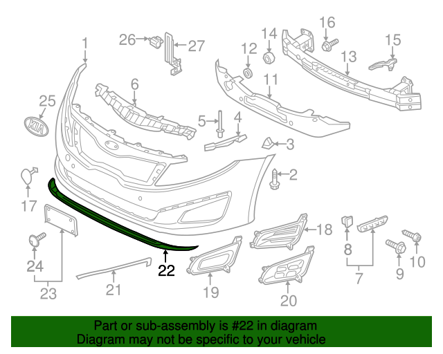 20142015 Kia Optima Lower Deflector 865912T500 OEM Parts Online