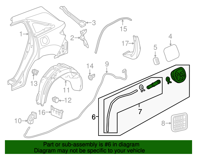 20132018 Acura RDX Adapter Assembly, Fuel Cap 74480TX4A00 OEM