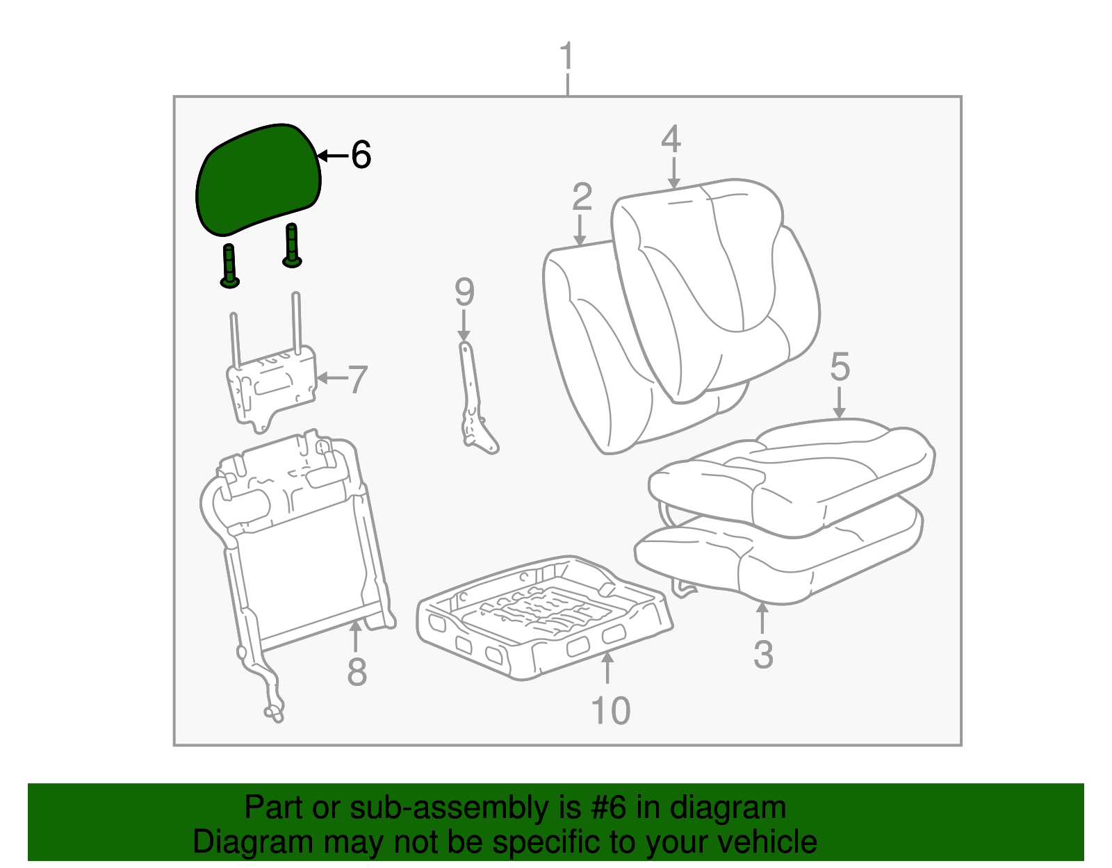 Headrest - GM (88939076)
