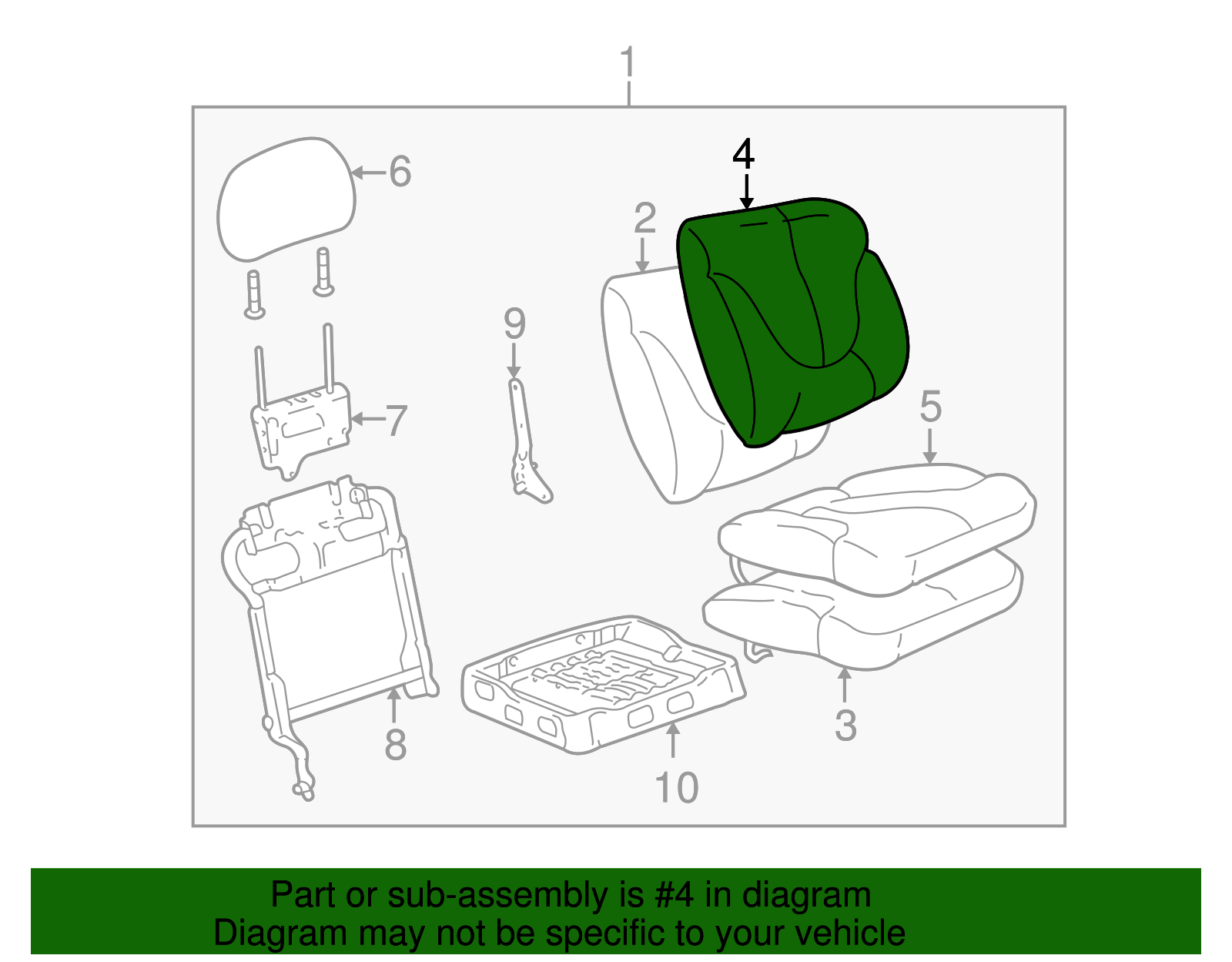 Seat Back Cover - GM (89043761)