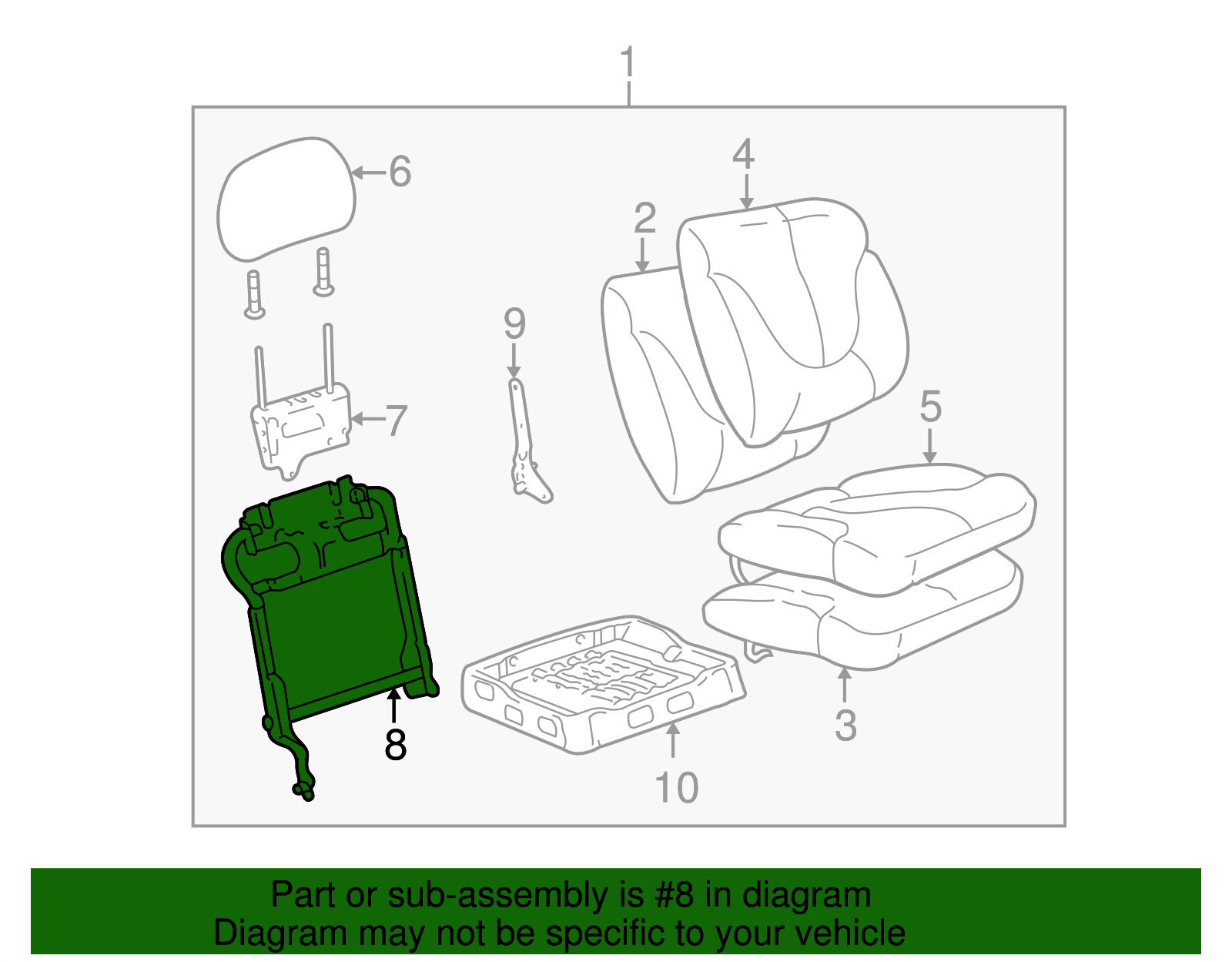 Seat Back Frame - GM (88938048)