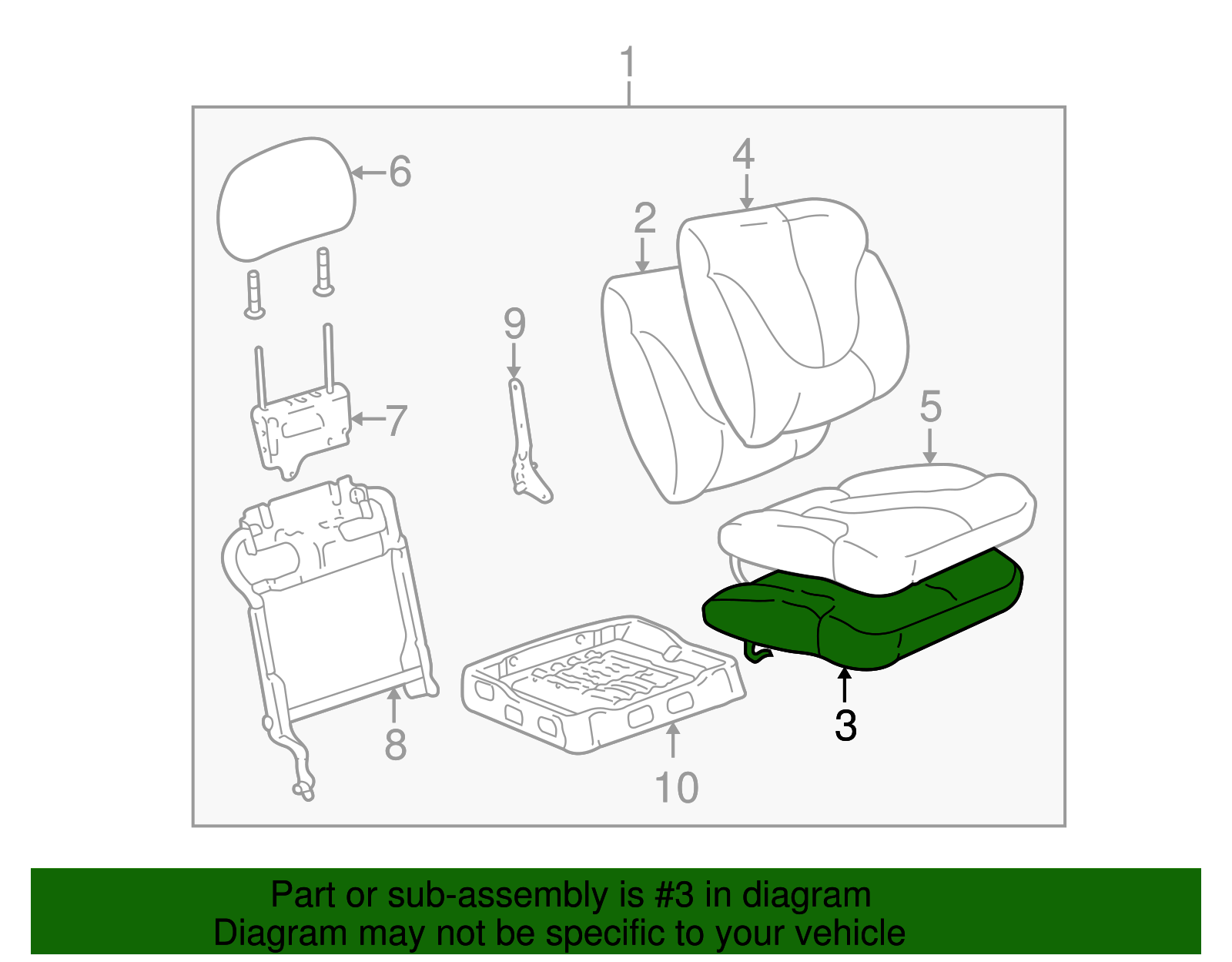 Seat Cushion Pad - GM (88941585)