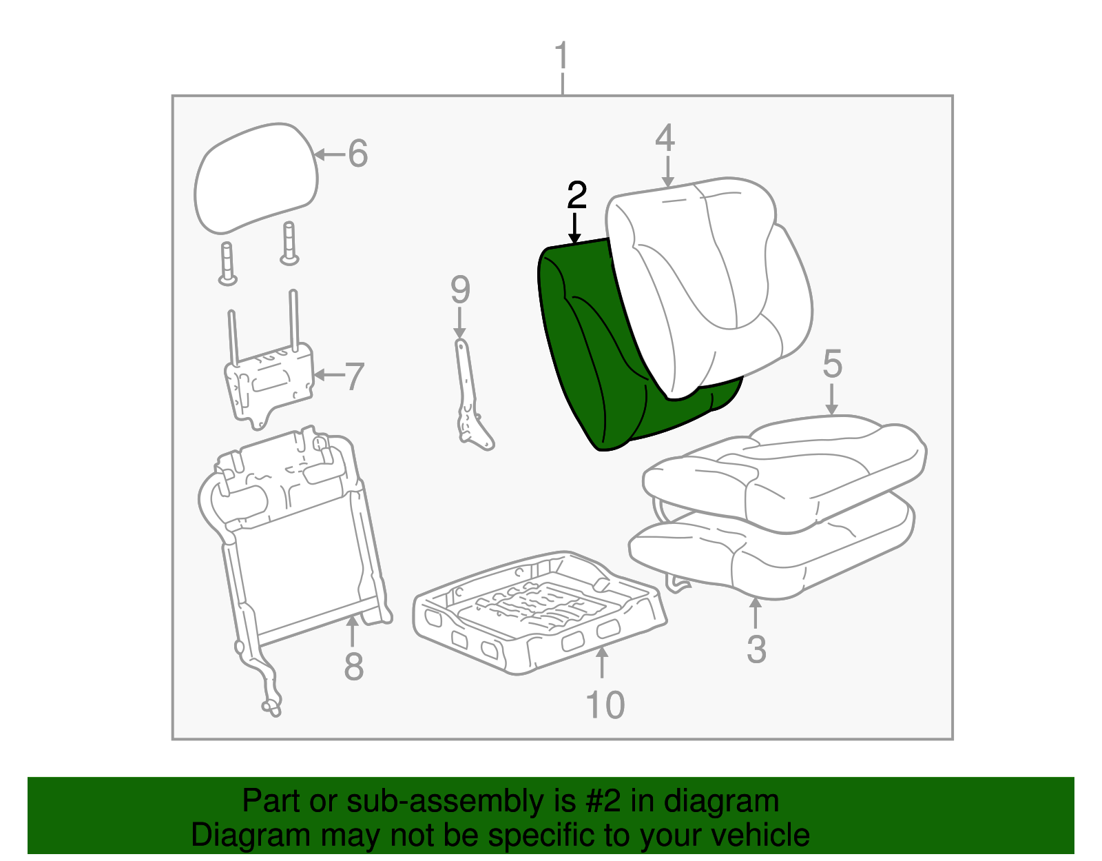 Seat Back Pad - GM (88941581)
