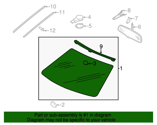 20062013 Audi Windshield 8P0845099LNVB Audi USA Parts
