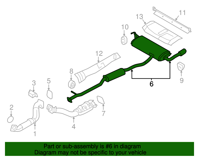 2017 Nissan Rogue Exhaust Muffler 201004BA4B Nissan Parts Store