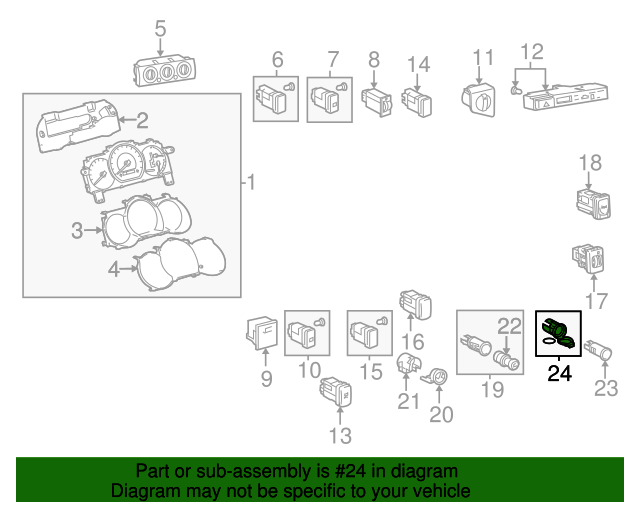 20052011 Toyota 12 Volt Accessory Power Outlet Cover 85535